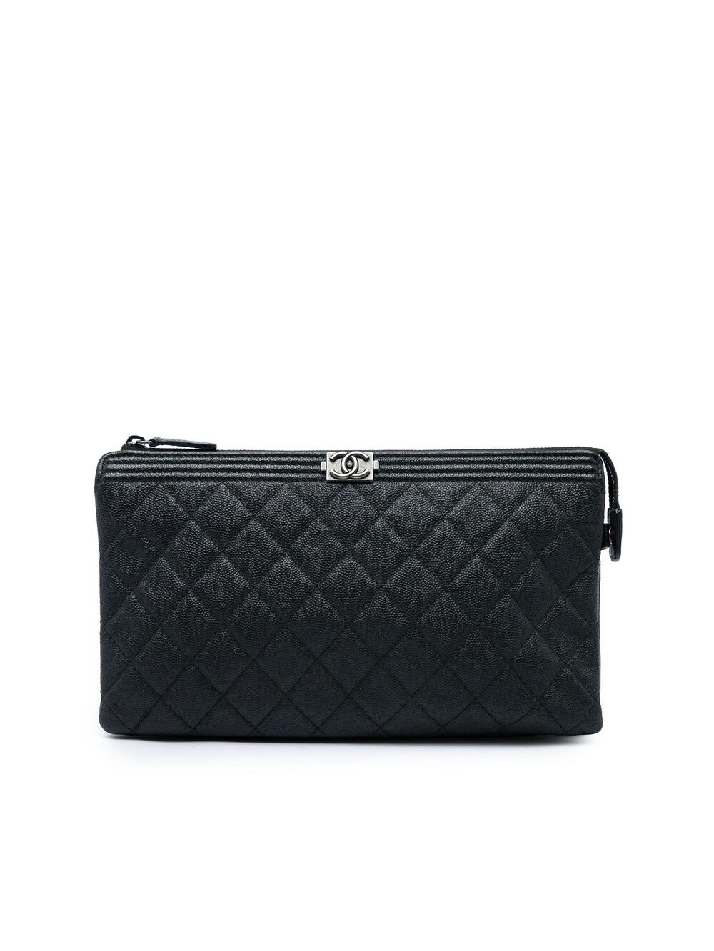Chanel Quilted Caviar Boy O Case Zip #363004C11B